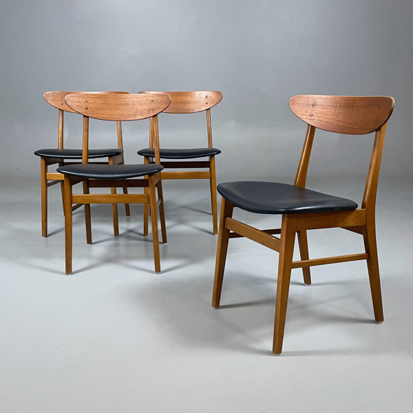 4st Stolar Farstrup Dansk design teak/svart