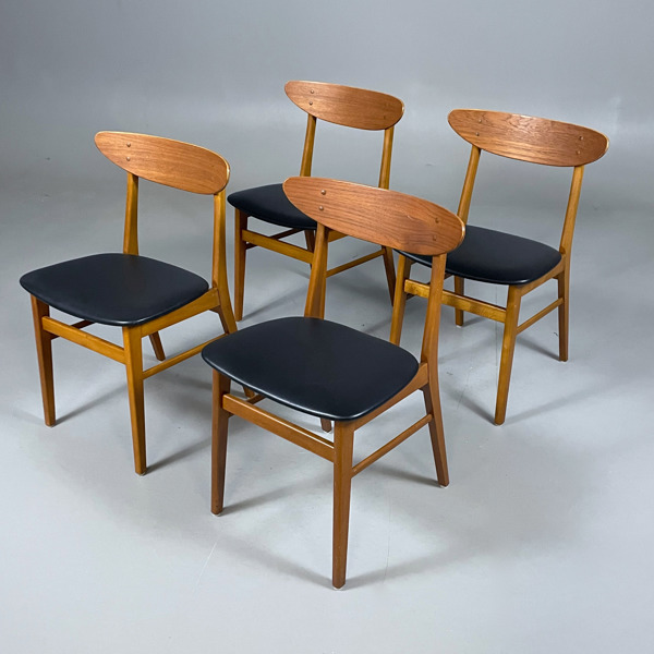 4st Stolar Farstrup Dansk design teak/svart