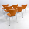 Arne Jacobsen - 6 st Sjuan 3107 - FRITZ HANSEN