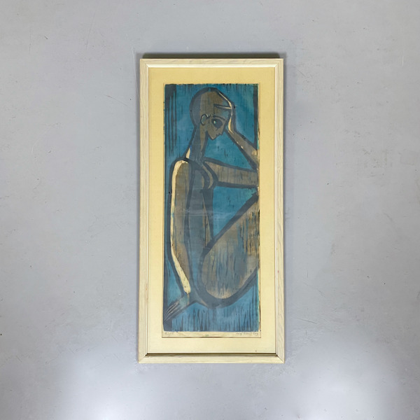 Träsnitt av Maj Hemberg, 77x37 cm