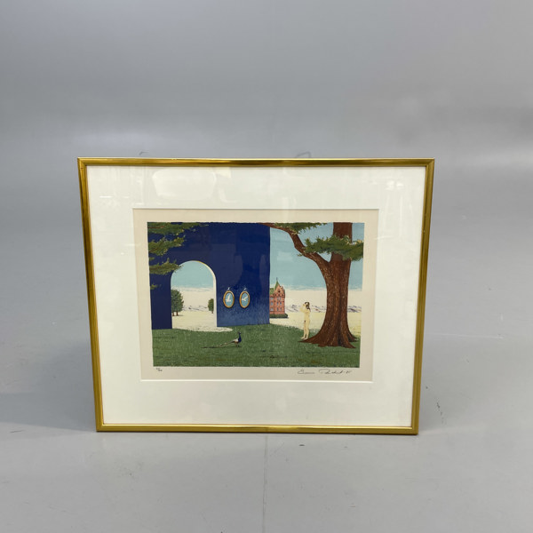 Färglitografi av Sune Rudnert 