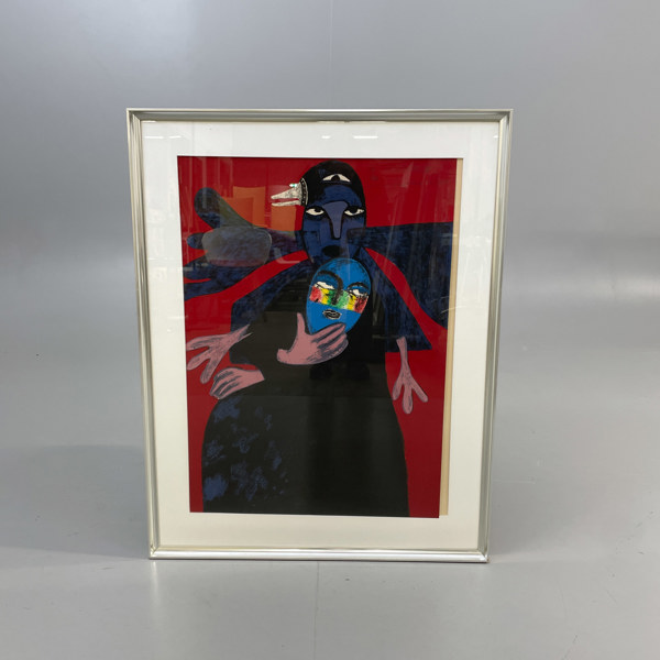 Färglitografi av Corneille -"L'essor de l'oiseau"