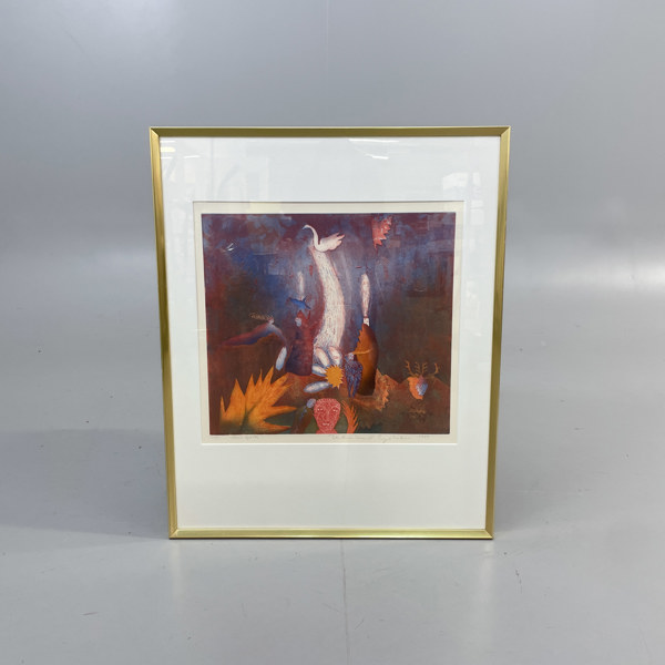 Färglitografi av Helmtrud Nyström