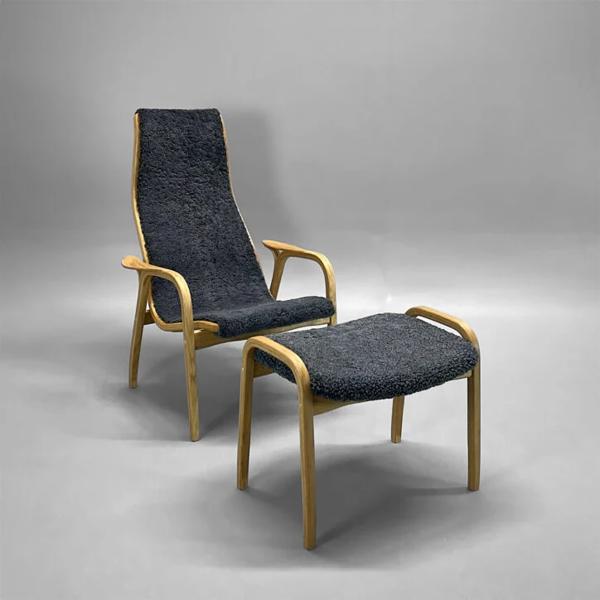 Fåtölj med pall "Lamino" Swedese