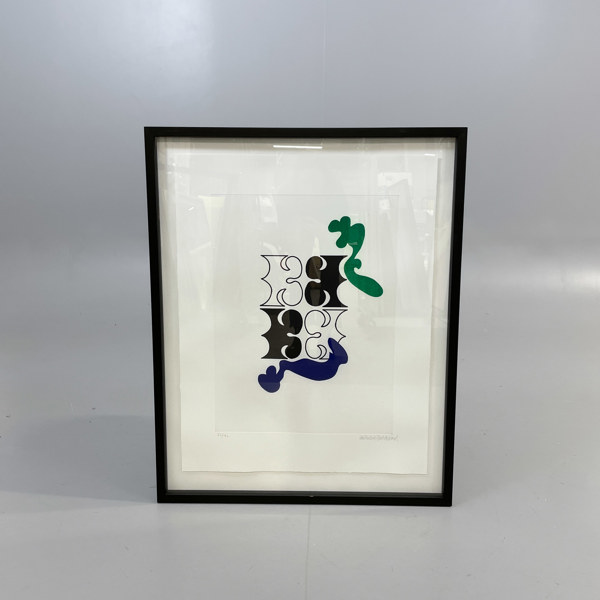 Färglitografi av Carl-Fredrik Reuterswärd